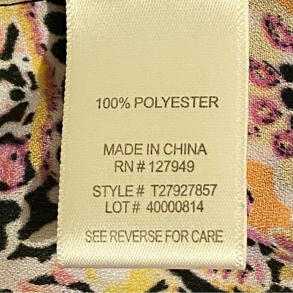 Floral & Ivy Pleated Top Blouse Multicolor Size M 70's Flower Flowy Hippie Boho - Picture 8 of 12